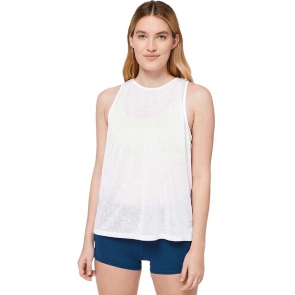 Lululemon Soul Stride Tank Women’s White Crisscross Back Size-6 NWOT - Picture 1 of 9